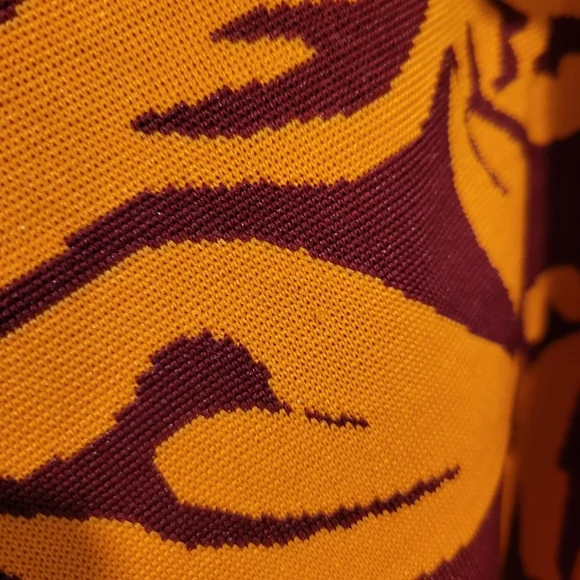 Zara Floral Wrap Crop Sweater Jacket Long Sleeve Orange Red Leaf Pattern Tie EUC - Picture 9 of 14